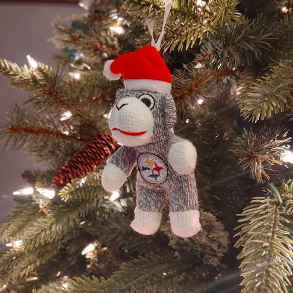 Pittsburgh Steelers Sock Monkey Christmas Ornament - Picture 1 of 4